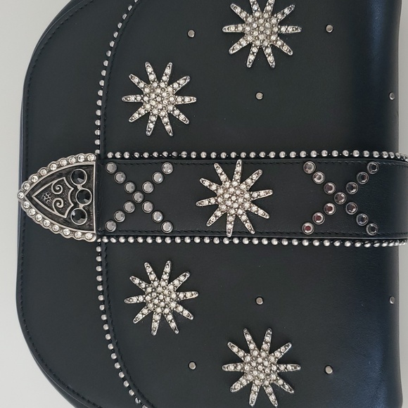 Marc Jacobs Jane Leather Saddle Crossbody Bag with Embelished Crystals - Picture 4 of 14